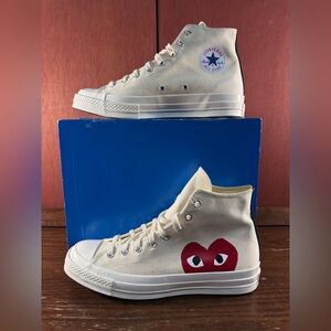 Converse x CDG PLAY Chuck 70 High Milk White 150205C Men’s Size 10/Women’s Sz 12